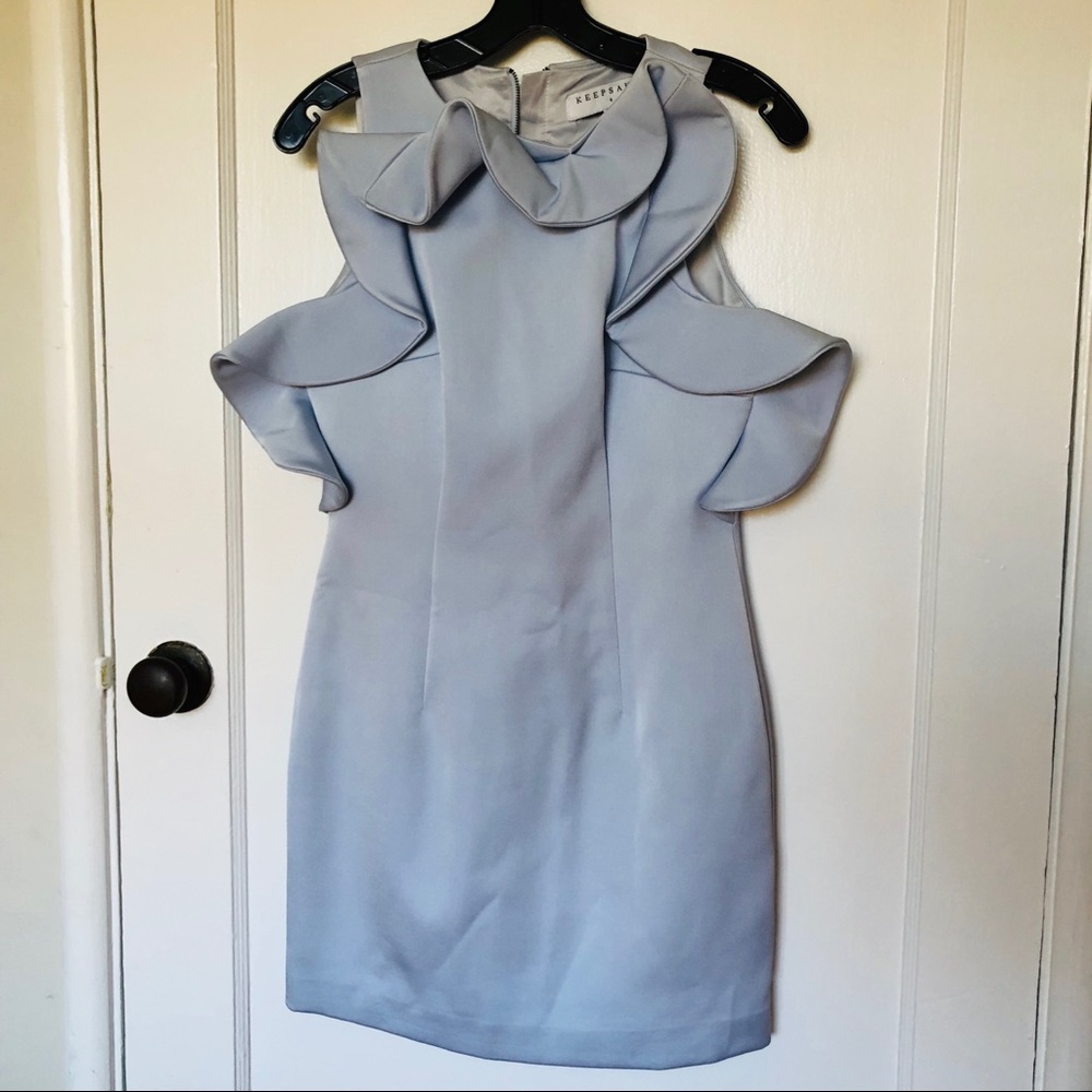 Keepsake the Label light blue ruffle dress NWOT